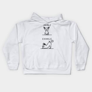 Inhale Exhale Chihuahua Kids Hoodie